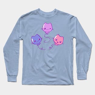 Kawaii Kitty Balloons Long Sleeve T-Shirt